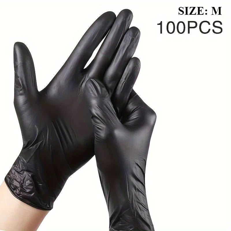 100-Pack Black Nitrile Disposable Gloves – Powder Free Disposable Nitrile Gloves Zpaxo black