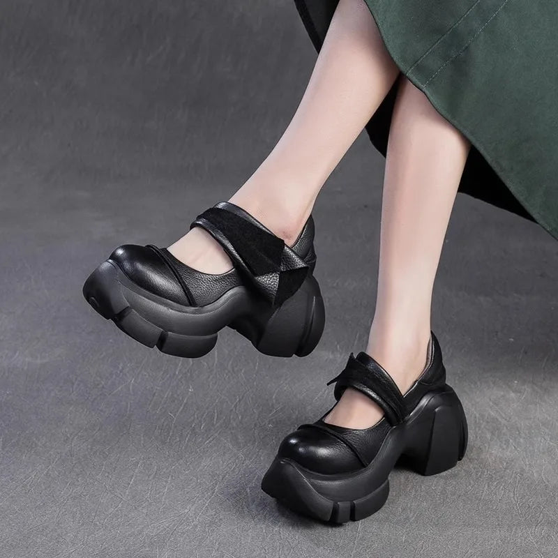 2025 Heel Women's Sandals Lace-up Platform Shoes Casual Fashion Heels