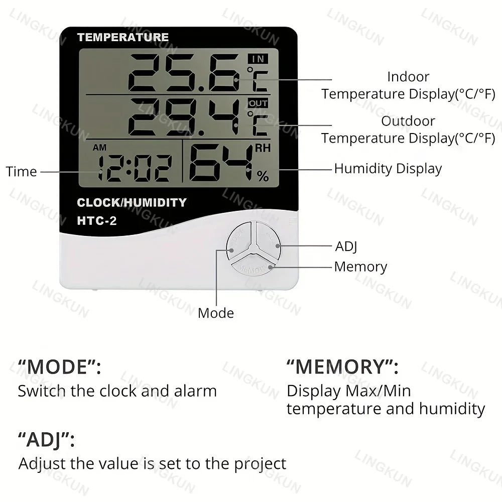 Indoor LCD Digital Thermometer Hygrometer - Electronic Temperature & Humidity Meter Sensor Gauge Weather Station for Home Zpaxo
