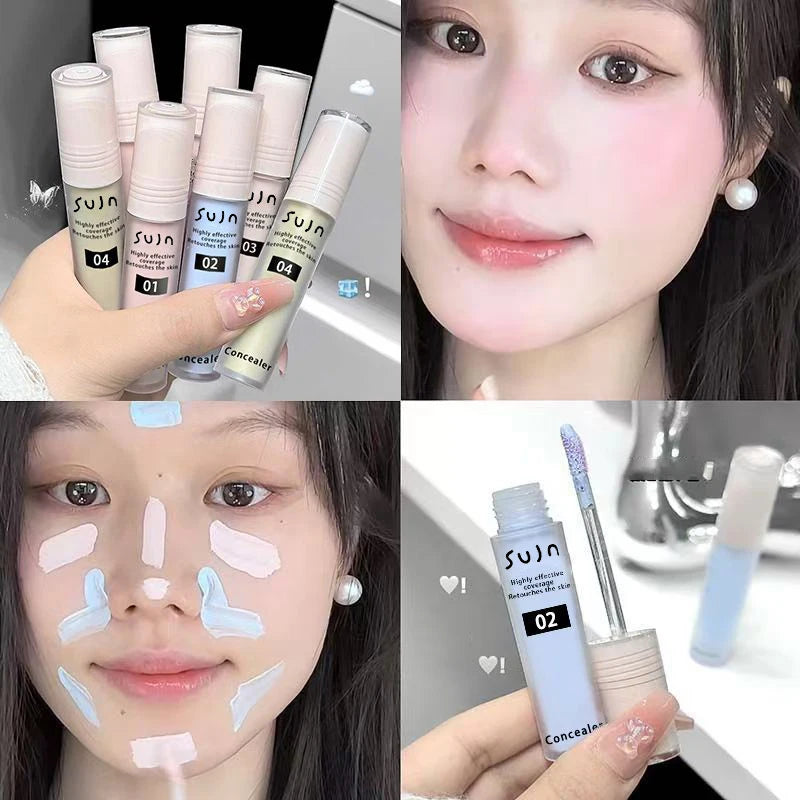 3 Colors Liquid Concealer Long-Lasting Spot Coverage Pink Blue Brightening Effect Persistent correction of Skin Tone Cosmeitcs Zpaxo