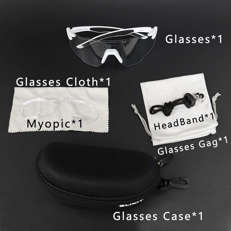 ELICIT New Photochromic Women Men Cycling Glasses MTB Road Bike Riding Sunglasses UV400 Outdoor Sports Goggles Bicycle Eyewear Zpaxo