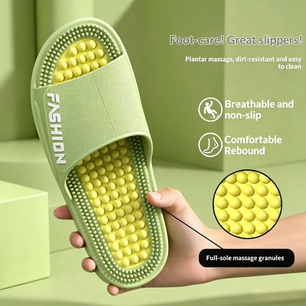 SHAJI Unisex Acupressure Massage Cloud Slides Summer Non Slip Flat