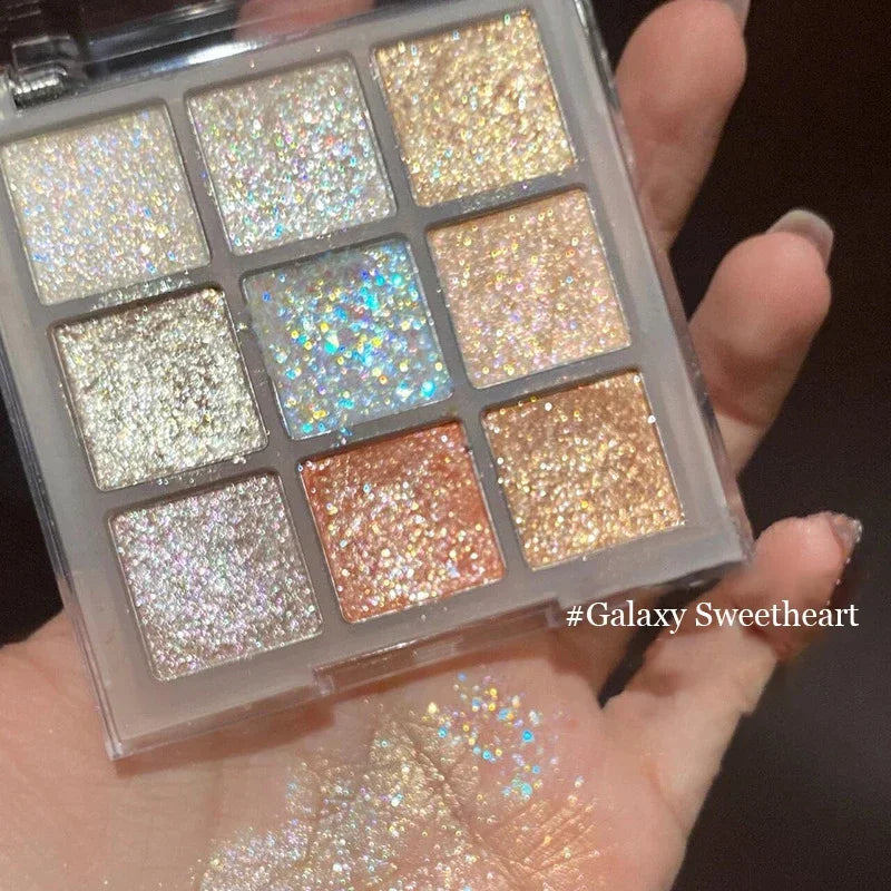 9Colors Glitter Eyeshadow Palette Pearlescent Earth Eye Shadow