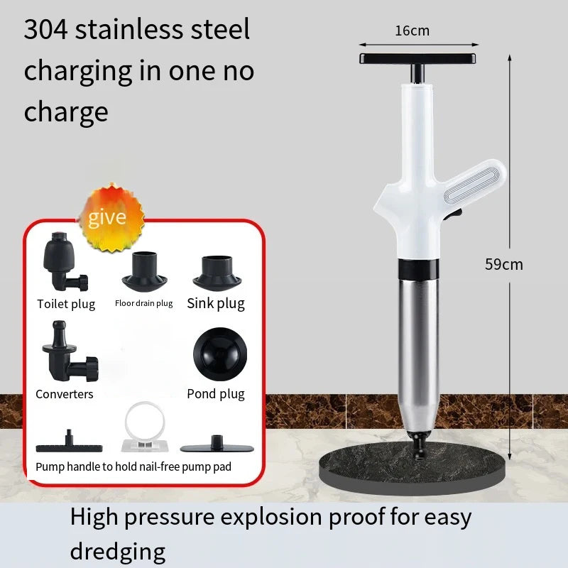 Toilet Unclogger Can Instantly Clear The Sewer Block The Toilet And Create A Universal Kitchen Floors Drain With Air Pressure Zpaxo White