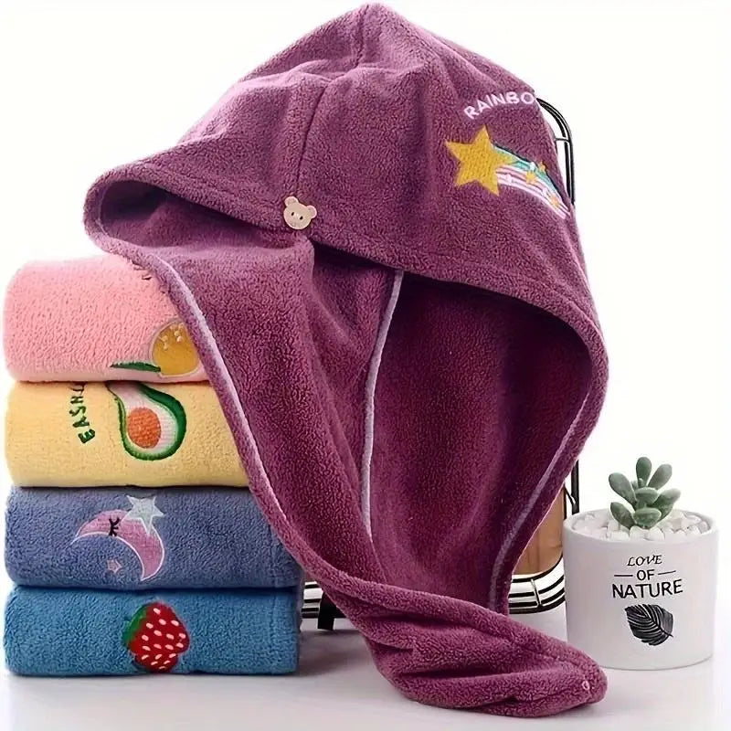 Quick-drying microfiber hair towel & shower cap headscarf, super absorbent unisex, soft polyester nylon. Zpaxo