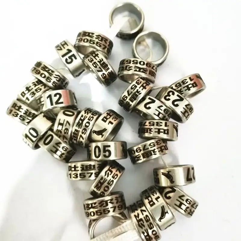 Customized Bird Parrot Dove Pigeon Stainless Steel Leg Rings Custom