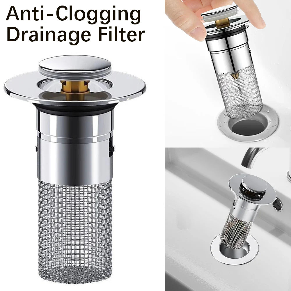 Stainless Steel Press-Type Sink Drain Plug – Universal Fit
