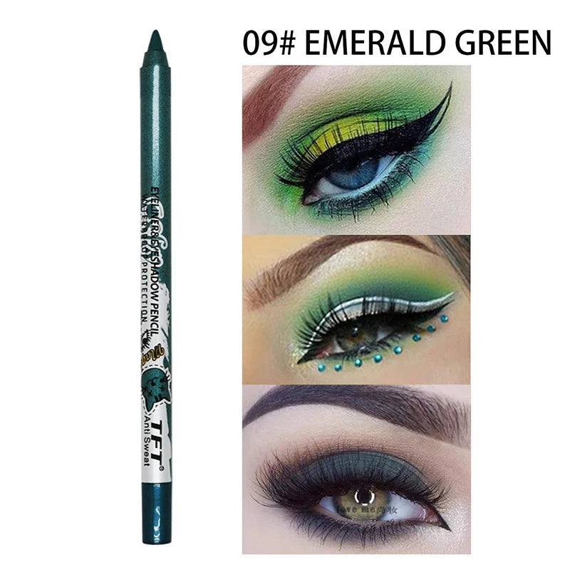 Pearlescent Matte Eyeliner Pencil Colorful Quick-dry Waterproof Eye Zpaxo 09