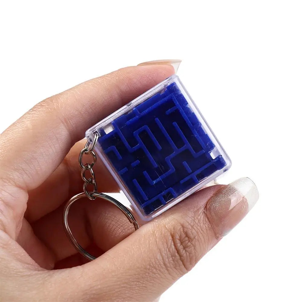 Baby Shower Intelligence 3D Maze Keychain Six-sided Puzzle Keyring Zpaxo