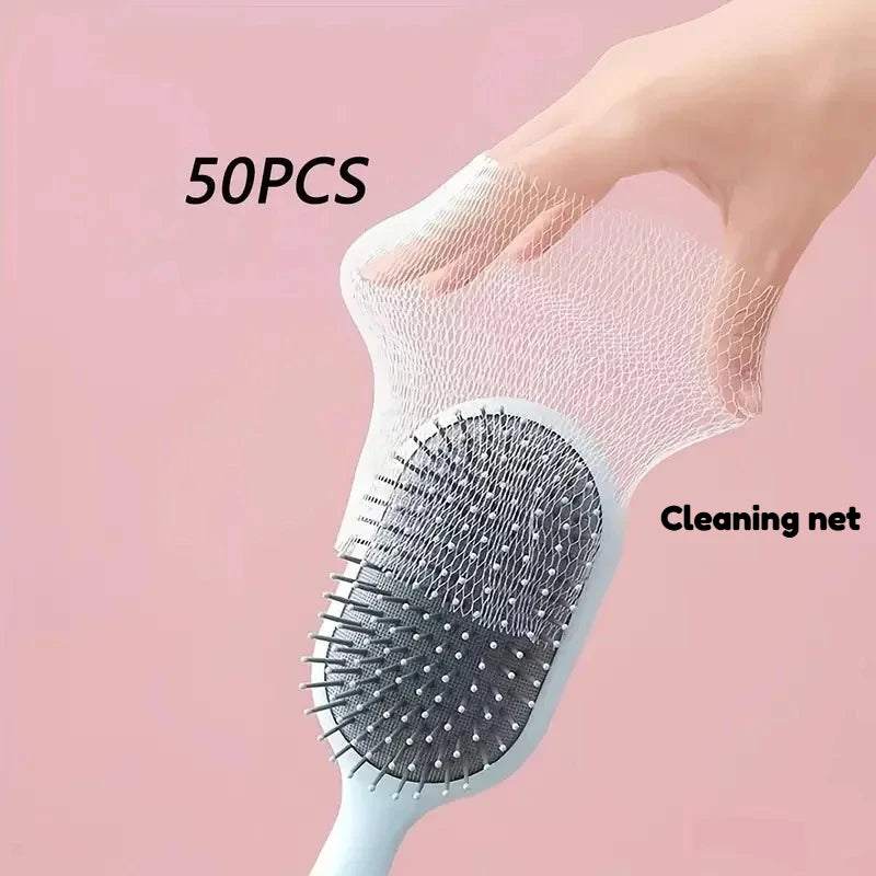 Reusable Hair Brush Cleaning Net Elastic Mesh Quick Clean Round