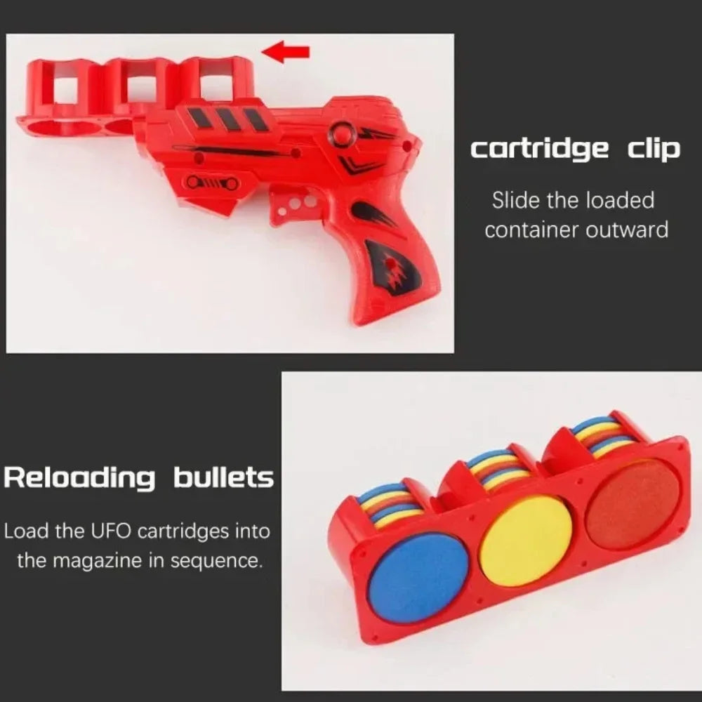 Youngsters' UFO Launcher Toy Soft EVA Bullets Interactive Outdoor