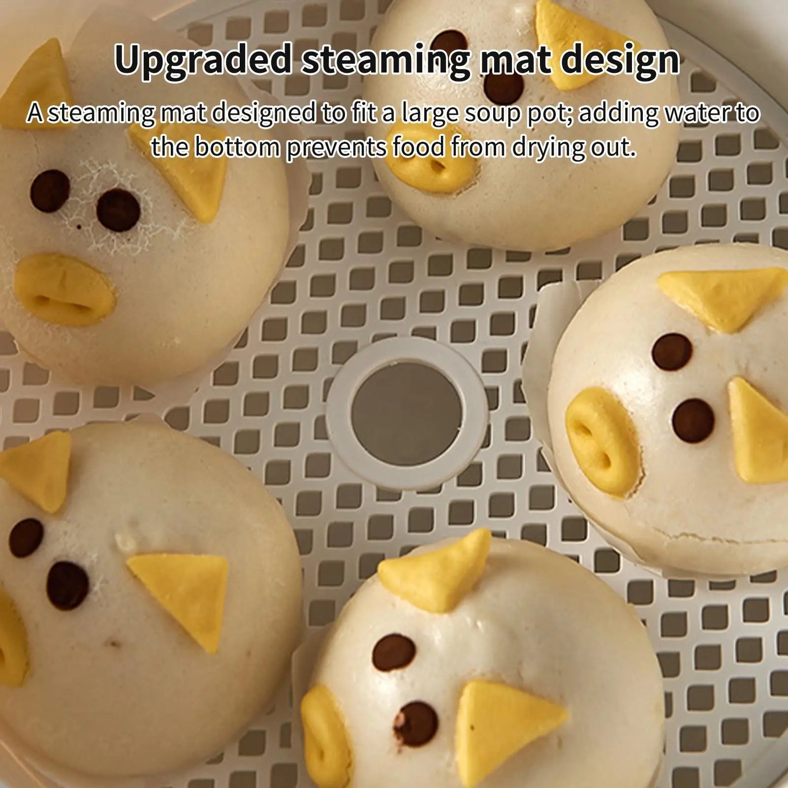 Microwave Steamer Lid Handle Kitchen Cookware Vegetables Dumplings