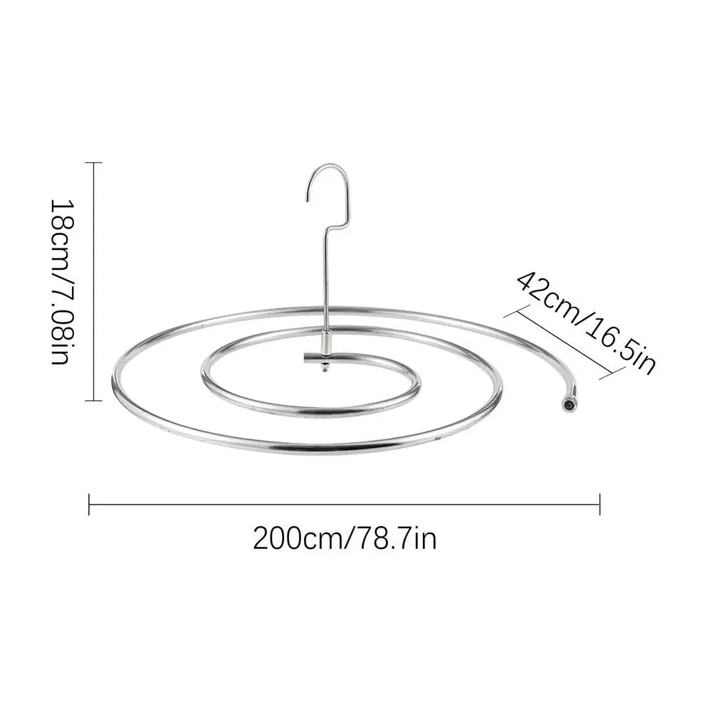 Spiral Sheet Hanger Foldable Stainless Steel Spiral Drying Rack Space Saving Bedspread Hanger for Bedspread Coverlet Mattress Zpaxo A China Mainland