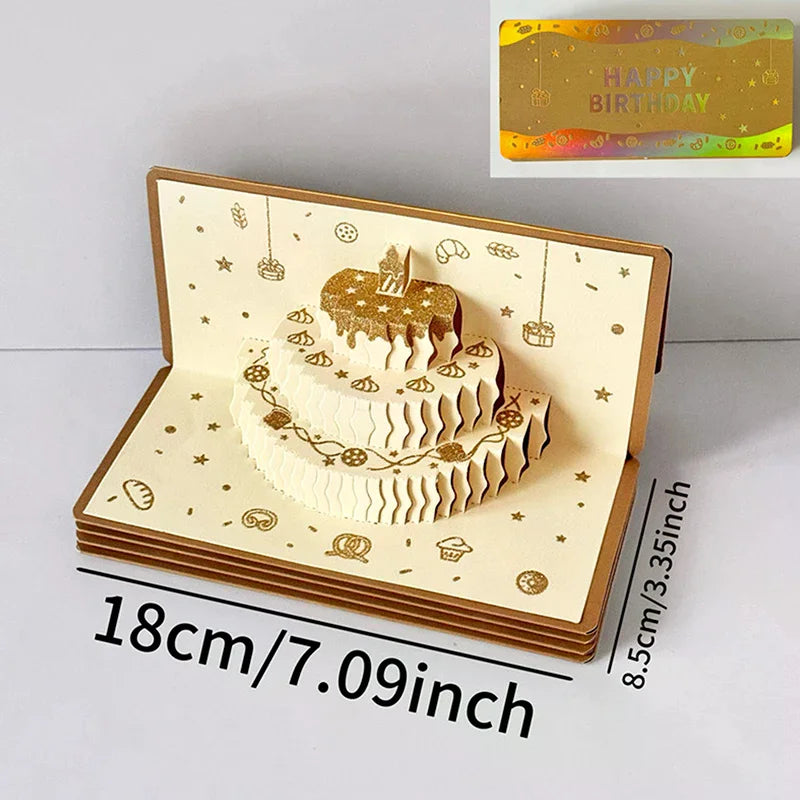 3D Birthday Red Envelope Greeting Card Foldable Multi-card Slot Zpaxo