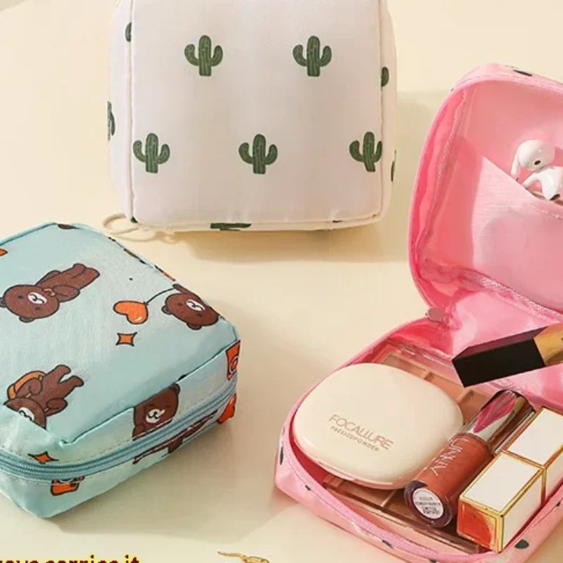 Cute Cartoon Sanitary Pad Storage Pouch – Portable Organizer Sanitary Storage Pouch Zpaxo