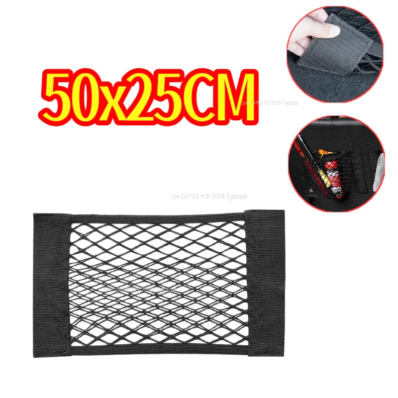 Car Rear Seat Back String Net Mesh Storage Pocket Organizer Mesh Interior Accessories Organizer Arrangement Tool Storage Zpaxo 50x25cm