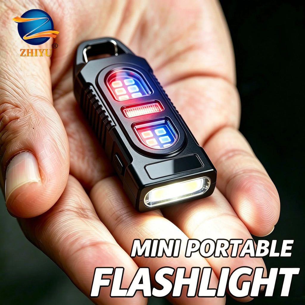 Mini COB LED Keychain Flashlight – USB-C Rechargeable, IPX4