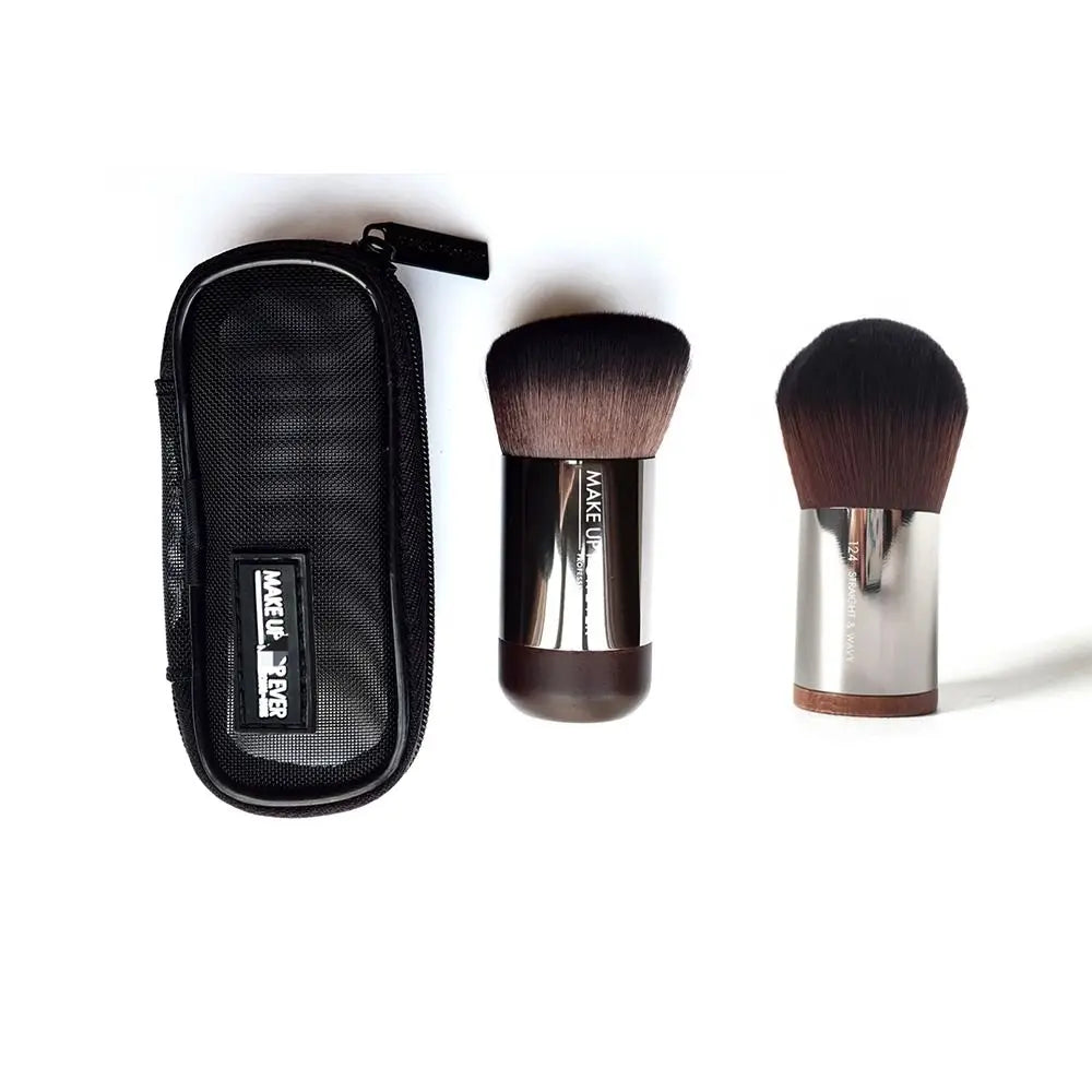 Round Head Buffing Foundation Brush Bag Wood Handle Makeup Brus Zpaxo