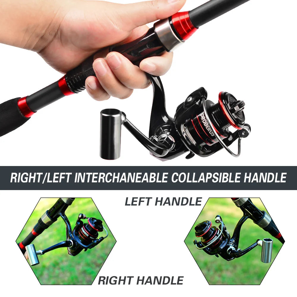 Telescopic Carbon Spinning Rod & Reel Combo Set with Bag