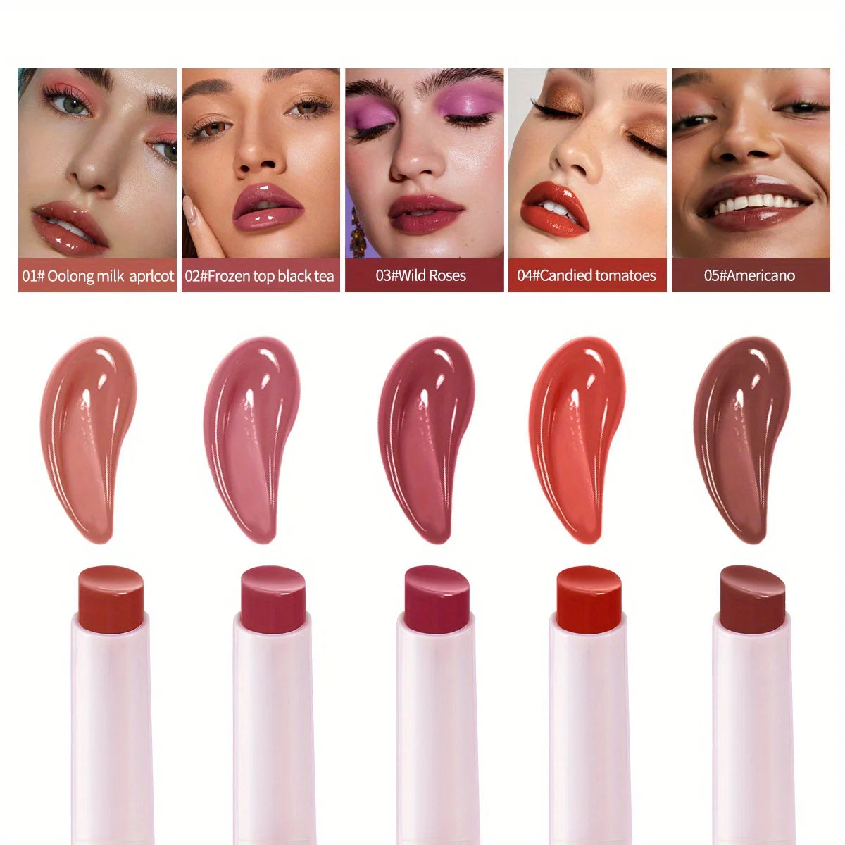 Light-holding mirror solid lip gloss, water-gloss mirror lip glaze, not easy to stick to the cup Zpaxo