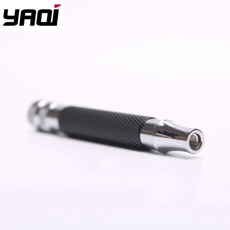 2026 Top Selling！Yaqi Men's Black Chrome Brass Safety Razor Handle 91mm Length Classic Wet Shaving Accessory Zpaxo