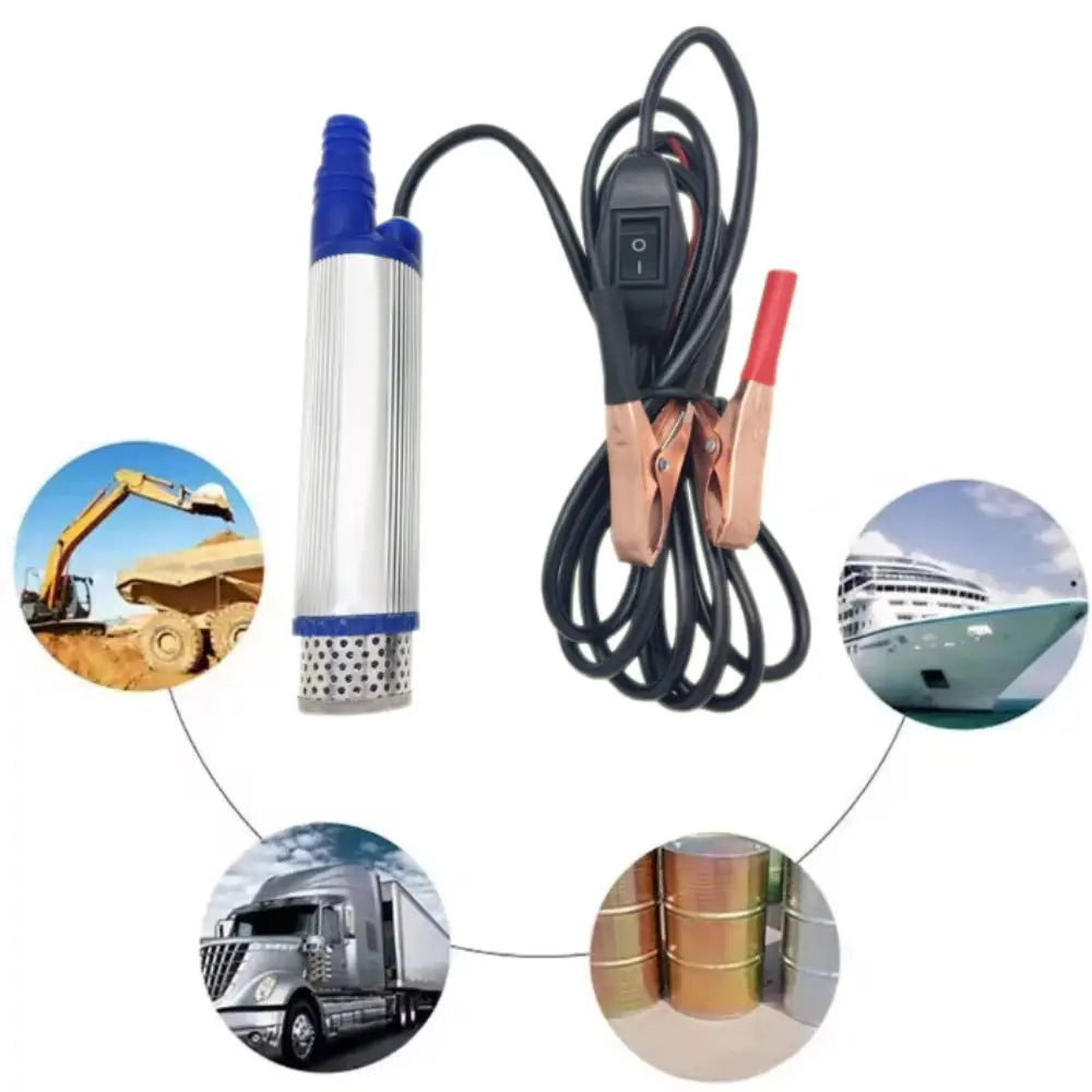 12V 24V Electric Car Pump 38mm Mini Electric Submersible Pump Portable Design 35L/min Portable Mini Pump Outdoor Activities Zpaxo