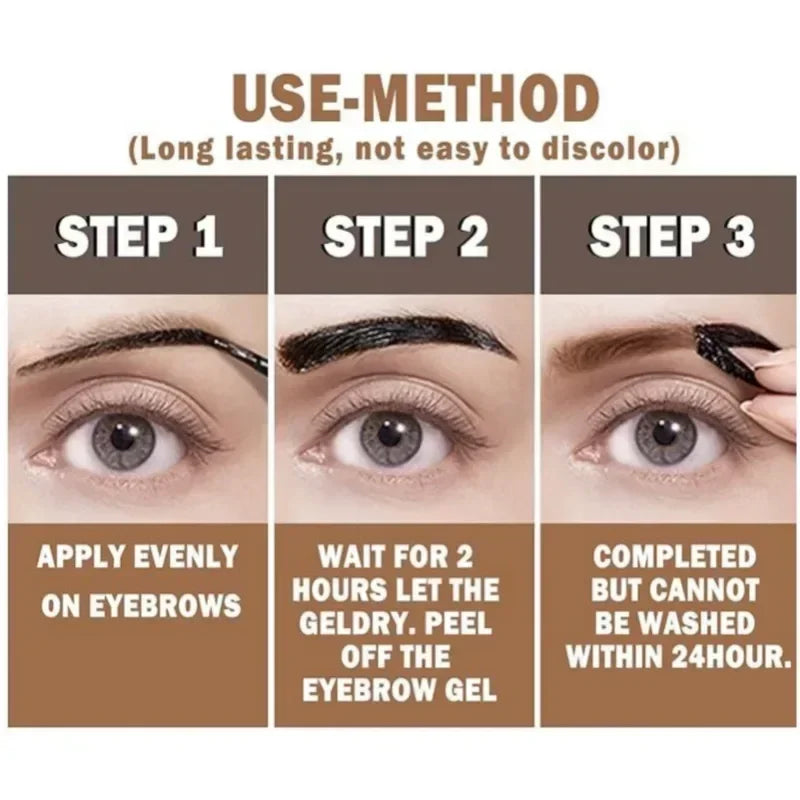 1PC Peel-Off Eyebrow Tattoo Gel Tint- Long-Lasting, Sweatproof, Easy To Use, Perfect for All Makeup Look Zpaxo