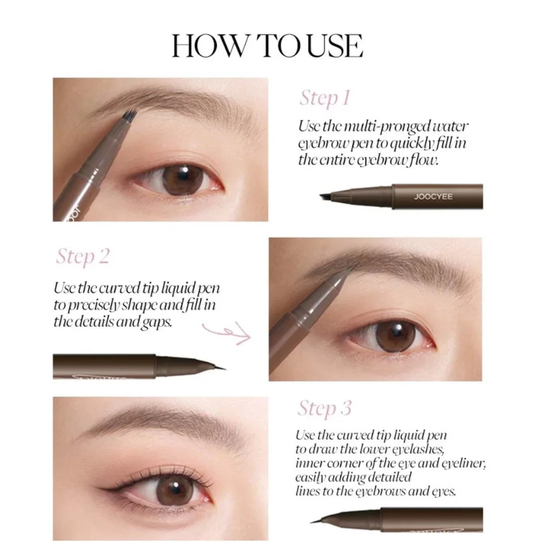 JOOCYEE Double Headed Brow Pencil Dual-head Design Wild Natural Zpaxo