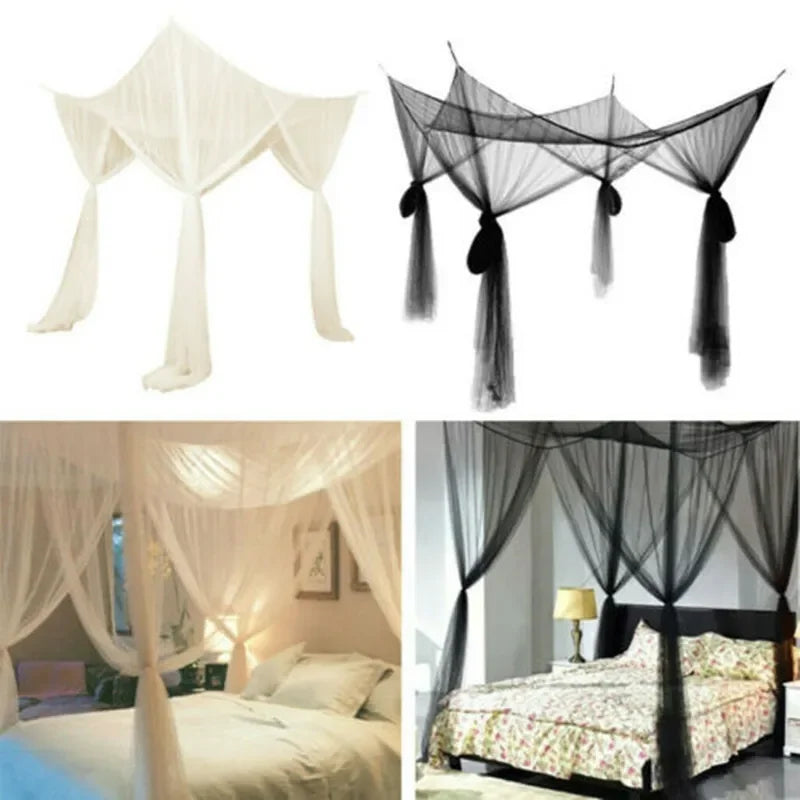 Sexy Mosquito Net Palace Four Door King Queen Double Home Single Bed