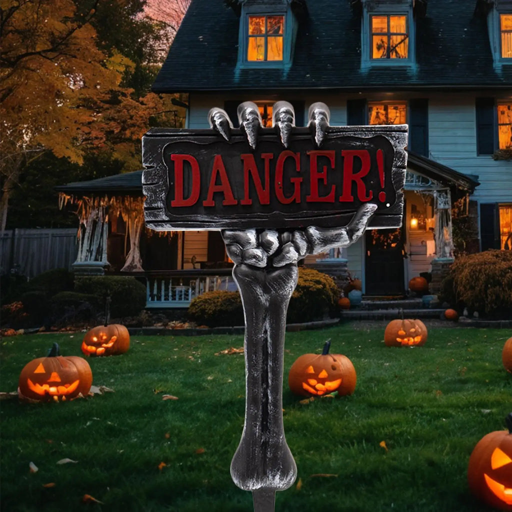 Skeleton Yard Signs Halloween Bones Garden Spooky Party Supplies