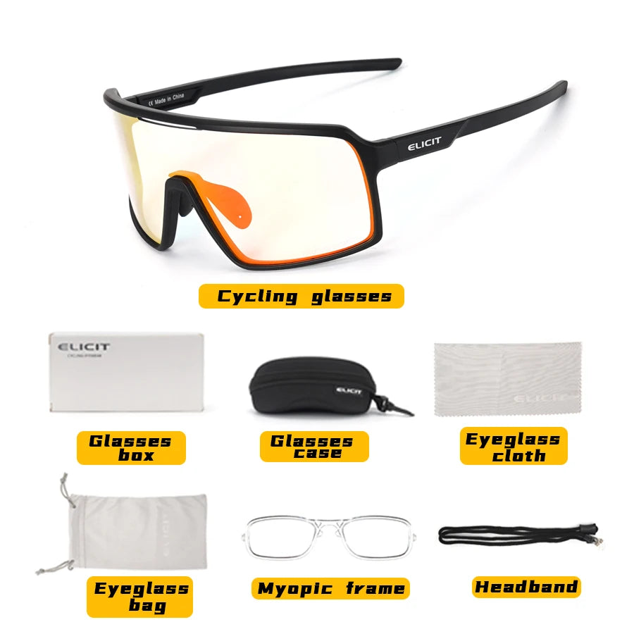 Photochromic Cycling Glasses Sunglasses Men Women Mountain Bike Road Eyewear UV400 Bicycle Riding Outdoor Sports Hiking Goggles Zpaxo