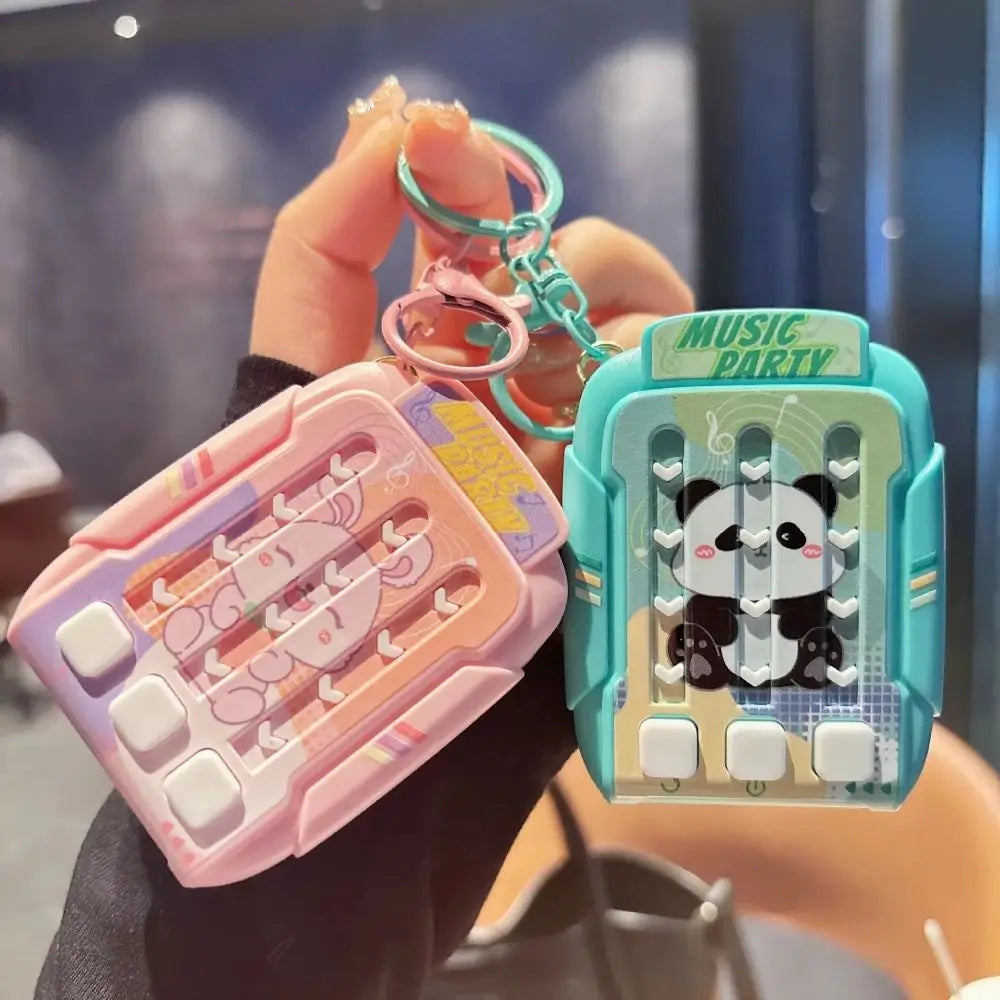Cartoon Dancing Machine Keychain Rhythm Game Light Up Puzzle Solving Pendant Bag Charm Stress Relief Musical Challenge Keychain Zpaxo