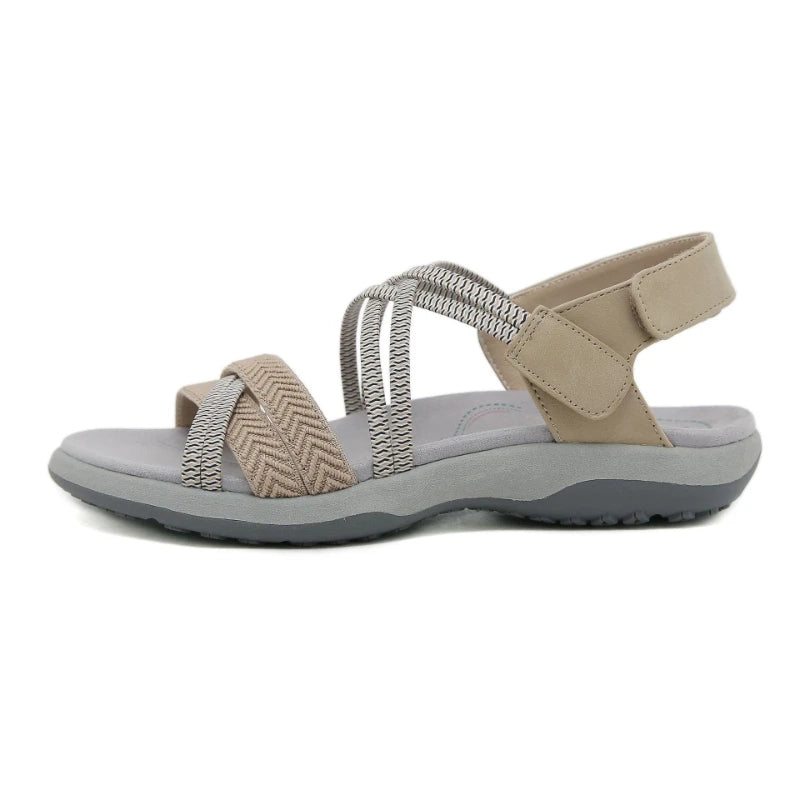 2025 Sports Sandals Rubber Velcro Large Women's Shoes Casual Zpaxo K6357-8 Apricot 36 China Mainland