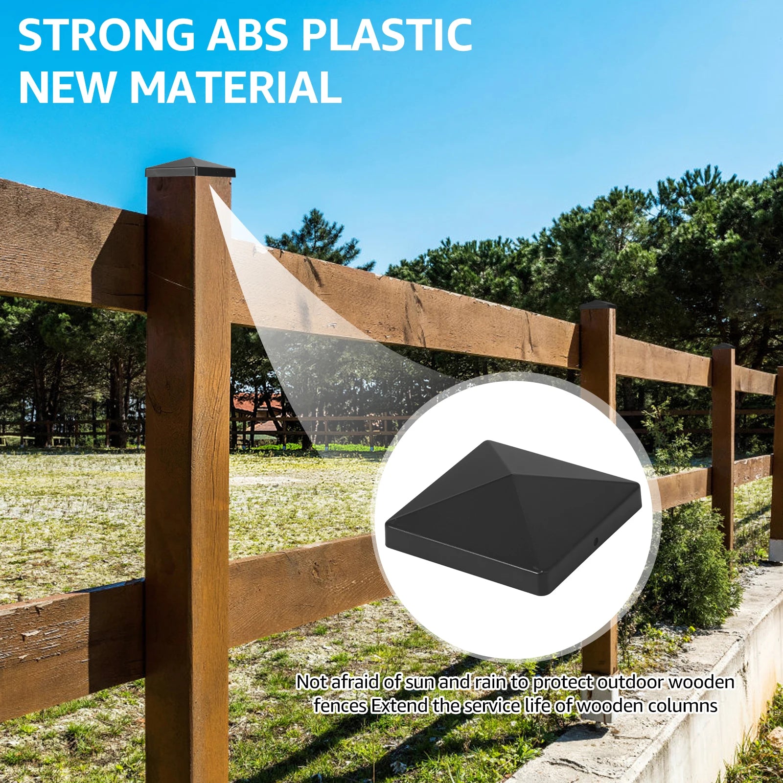 10/20 Pcs Platic Fence Post Cap Black Deck Post Caps Effective Protection Square Column Cap Railing Cover for 4 in Fence Covers Zpaxo