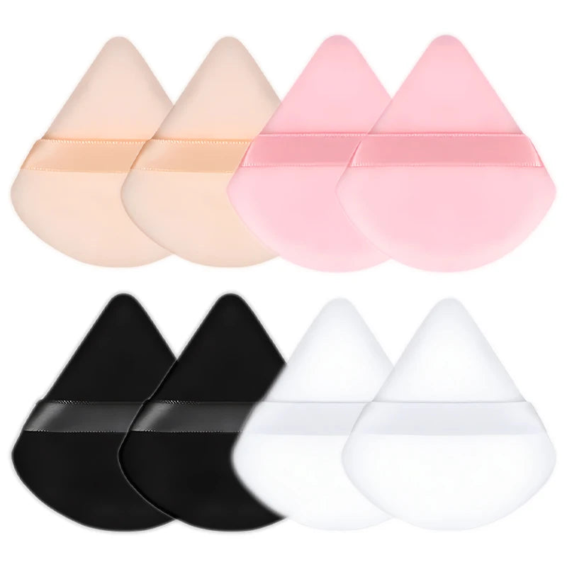 8Pcs Triangle Velvet Cosmetic Puff Make Up Sponges Wet Dry Use for Face Eye Contouring Shadow Cosmetic Foundation Makeup Tool Zpaxo 8PCS Mix