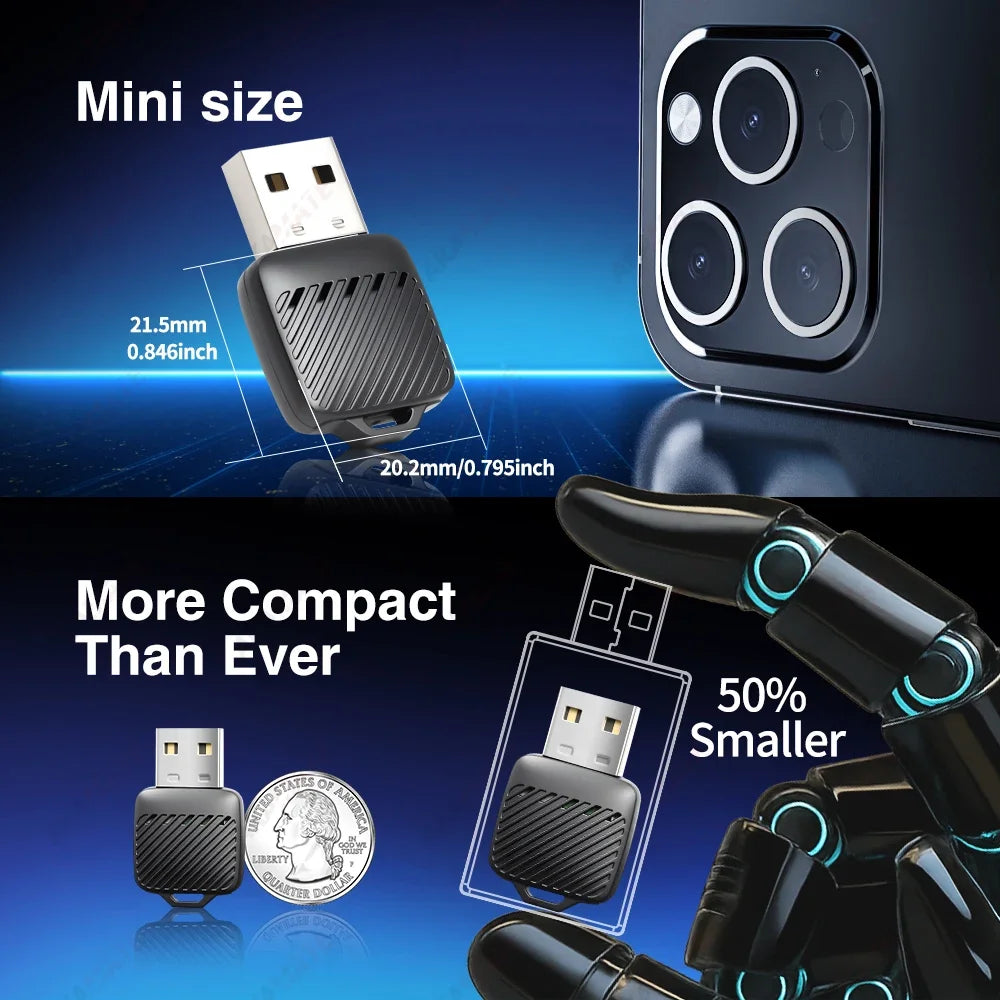 Wireless Carplay Android Auto 1 Adapter AI Smart Box Dongle Wired Car Zpaxo
