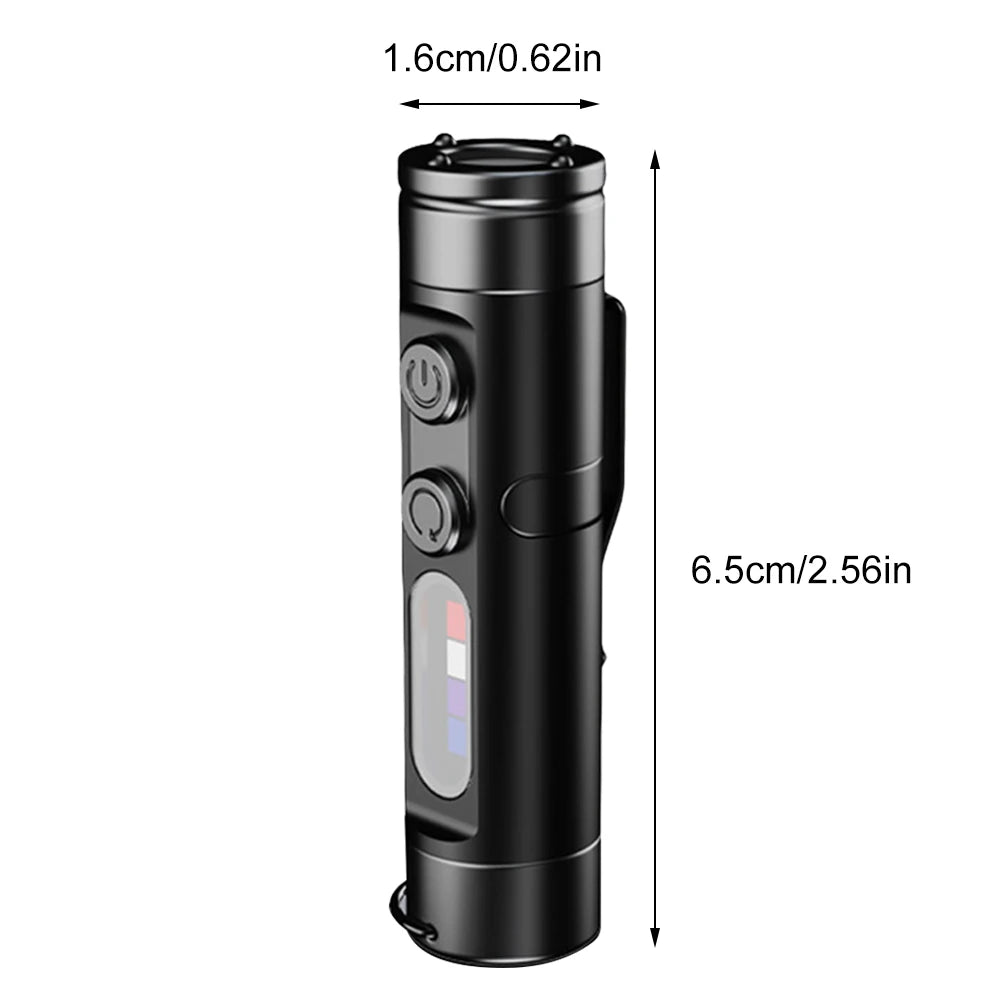 1- Mini Flashlight USB Rechargeable Aluminum Magnetic Bright LED