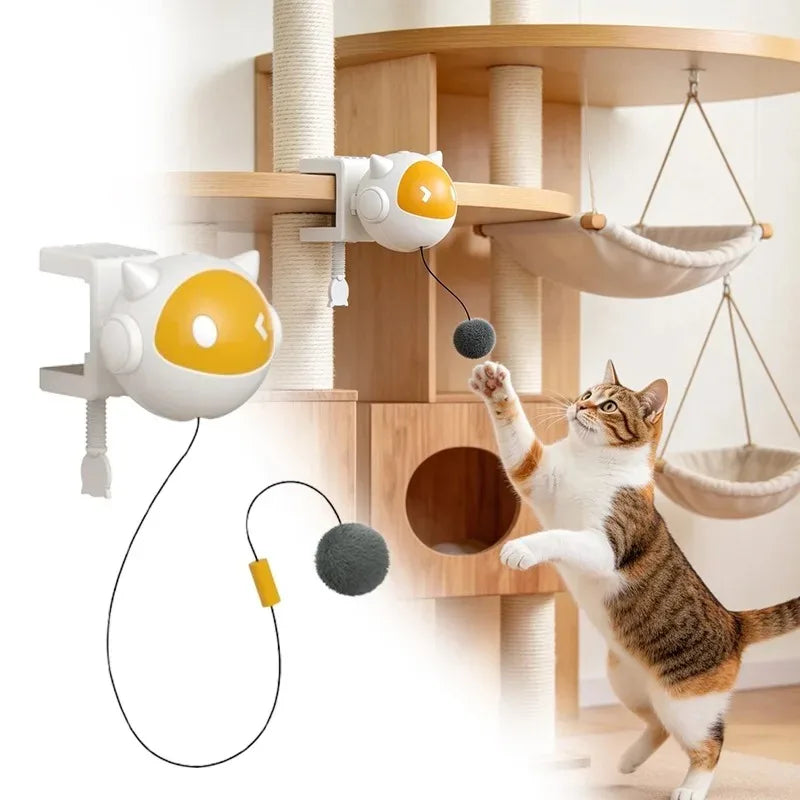 Electric Rising & Falling Plush Ball Interactive Cat Toy