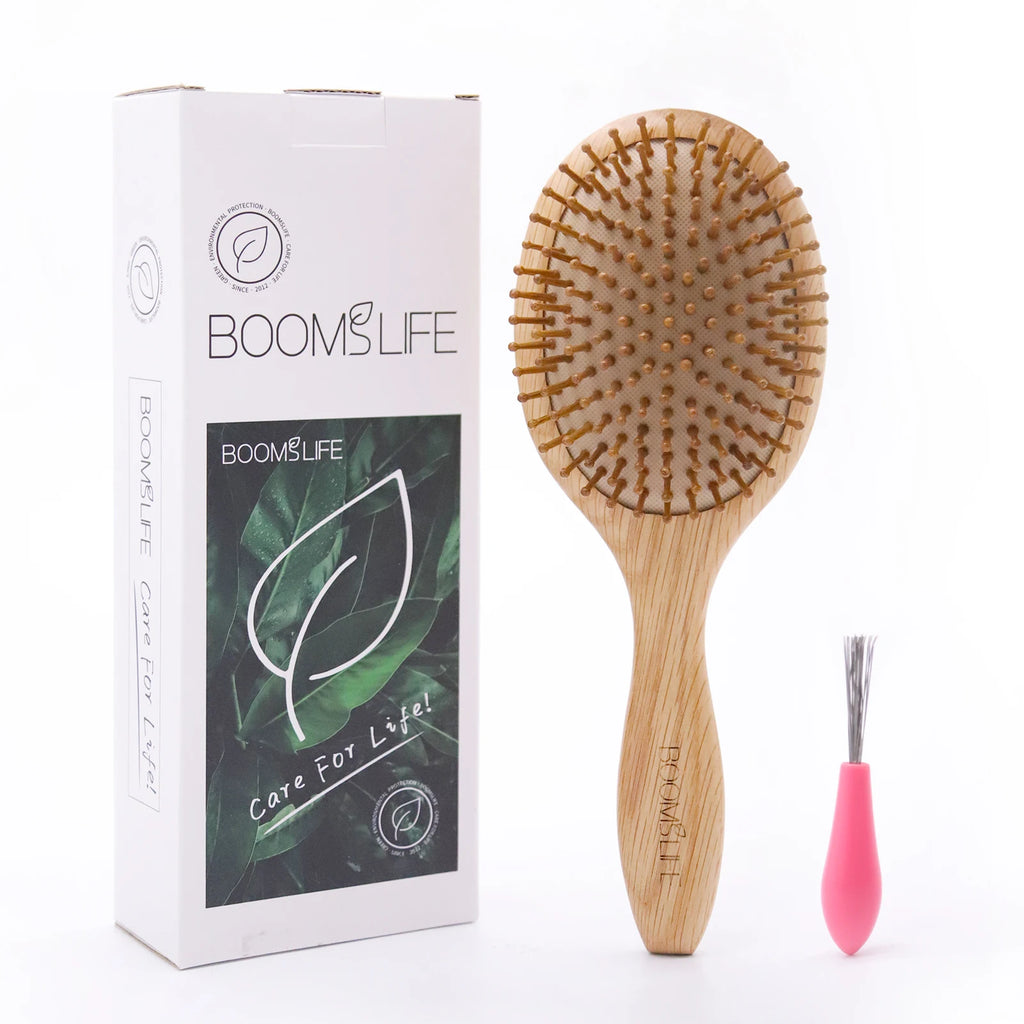 BOOMSLIFE Hair Brush Women Wide Tooth Hair Combs Healthy Paddle Cushion Massage Hairbrush Wooden Comb Hair Care Accessories Zpaxo Wood Brush China Mainland