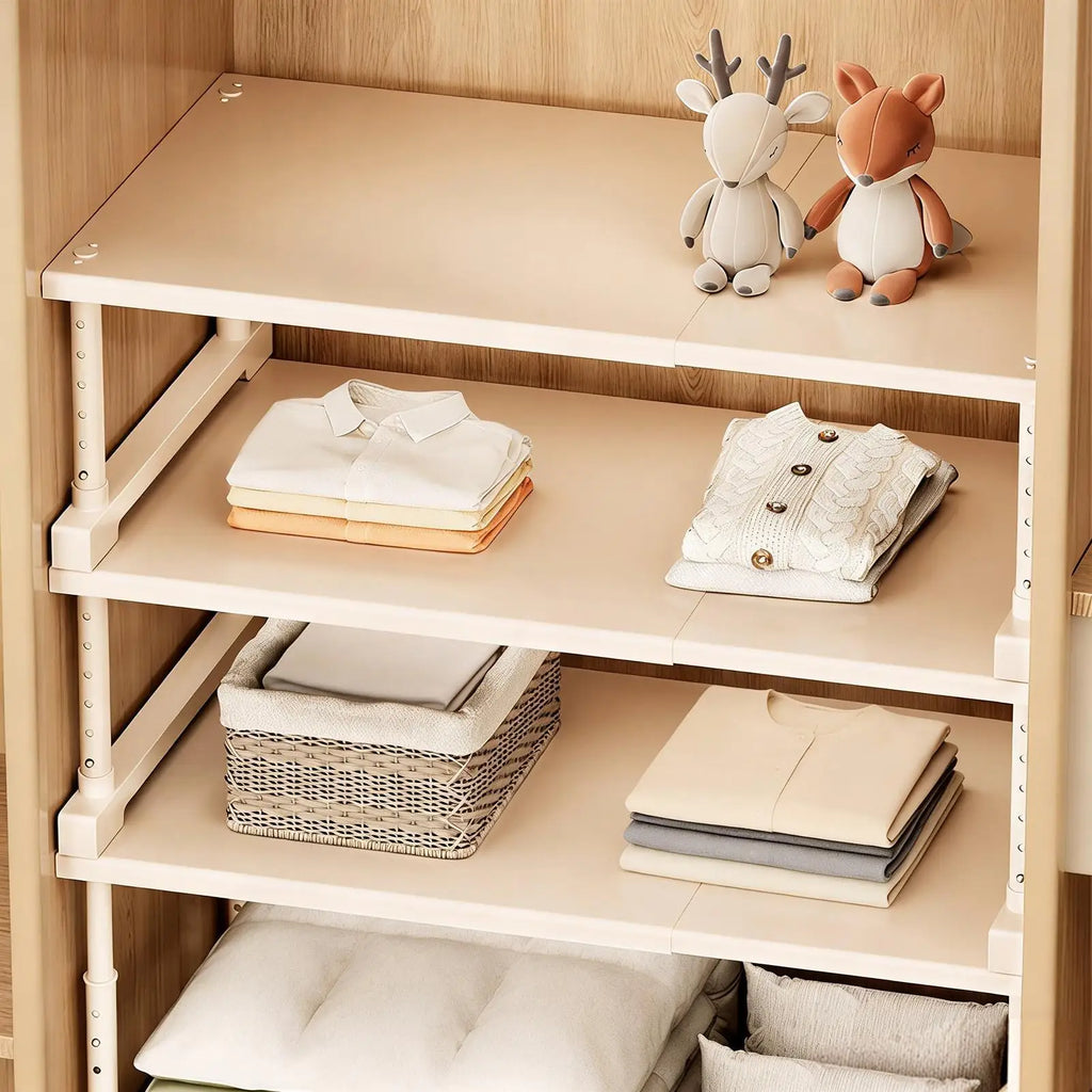 Cabinet Organizer Shelf Stackable Carbon Steel Adjustable Cabinet Organizer Closet Shelves for Home Kitchen Bedroom Living Room Zpaxo