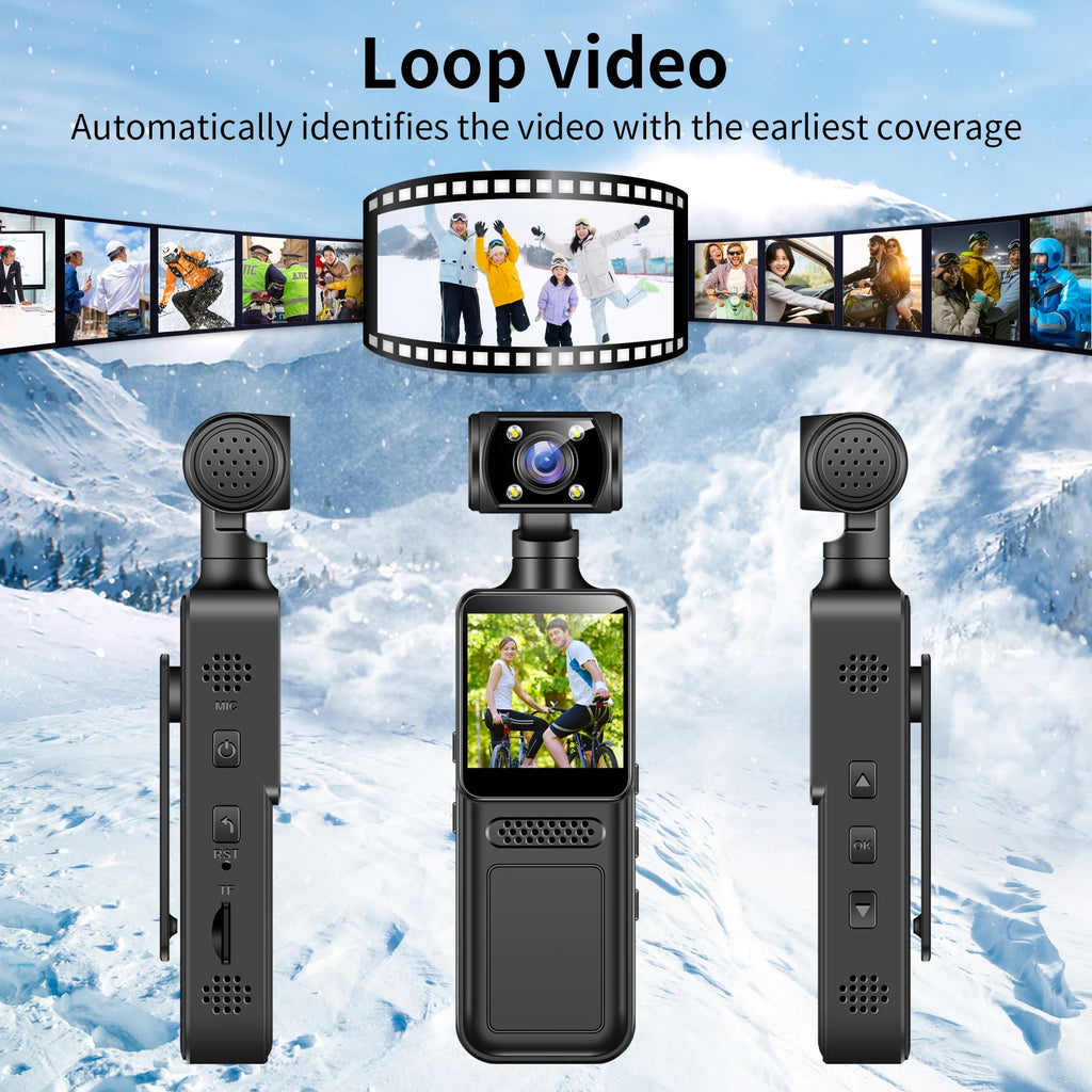 4K HD Handheld Pocket Camera 180 ° Rotating Mini Portable Camera Wearable Night Vision Outdoor Sports Camera 2025 New Zpaxo