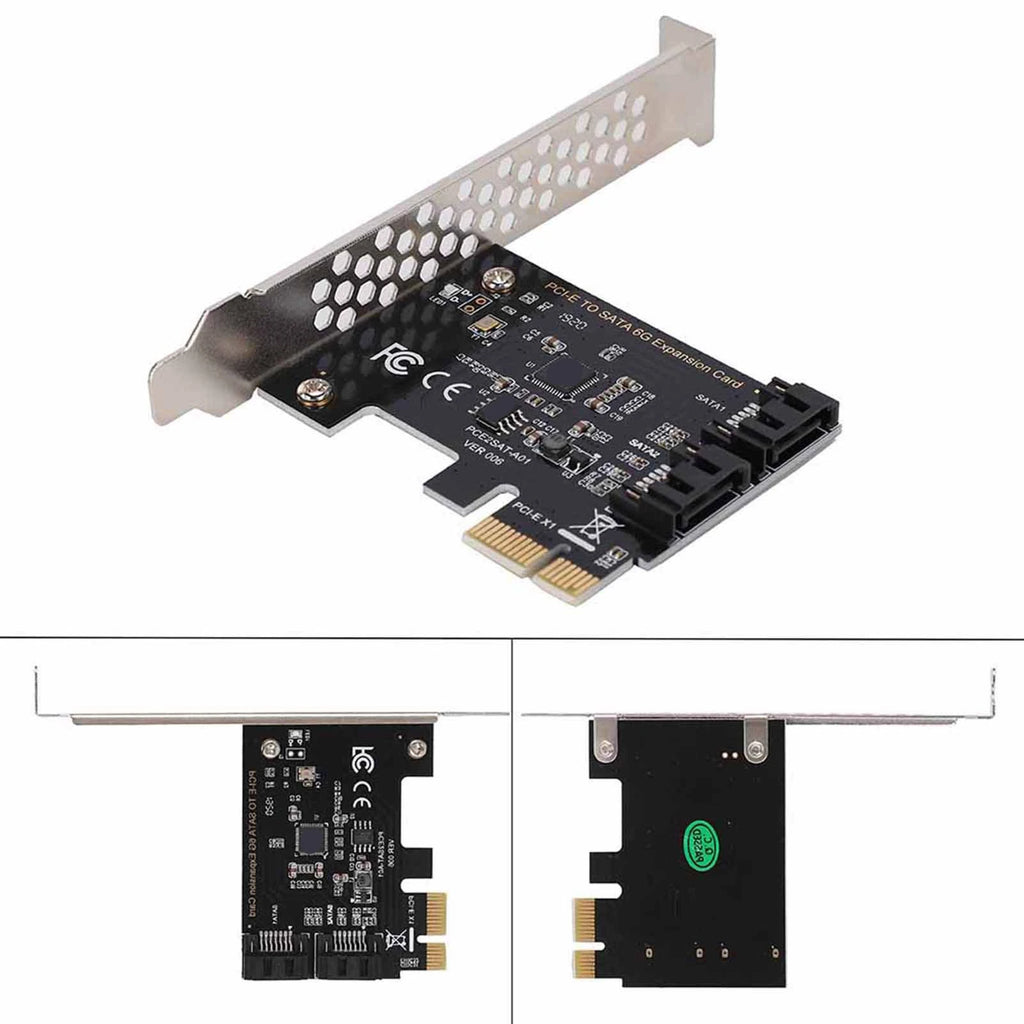 PCI‑E Cards PCI Express to SATA 3.0 2 Port SATA III 6Gbps Expansion Adapter Boards PCI‑Express Card Zpaxo