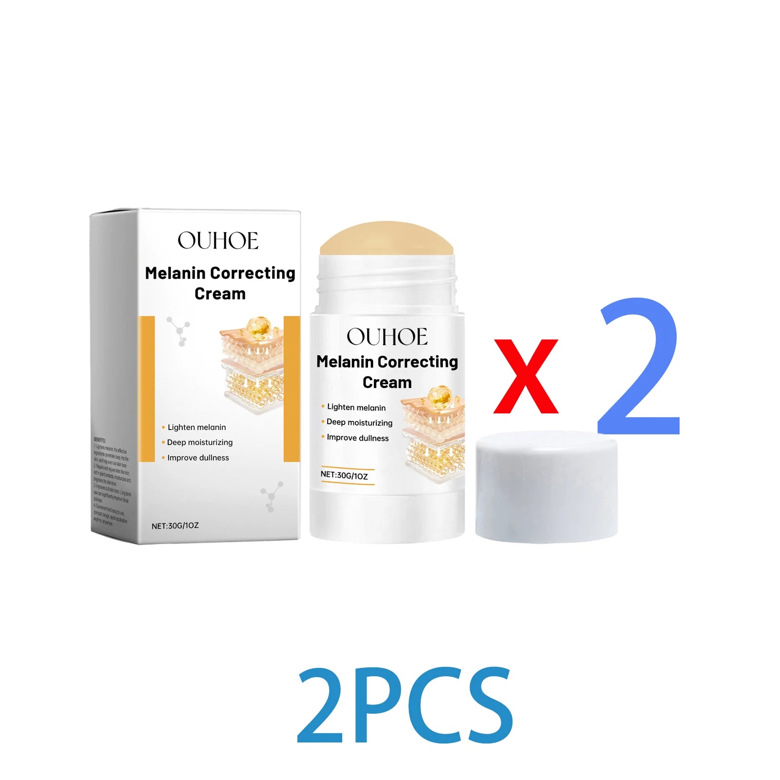 Ouhoe 3-in-1 Anti-Aging Skin Stick 30g Retinol Vitamin C Niacinamide Targeted Repair Firm Brighten Hydrate Portable Beauty Balm Zpaxo 2PCS