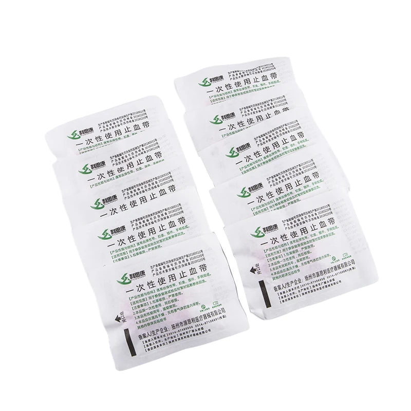 10strips Pre Cut Pink Elastic Belt Disposable Tourniquet First Aid Zpaxo