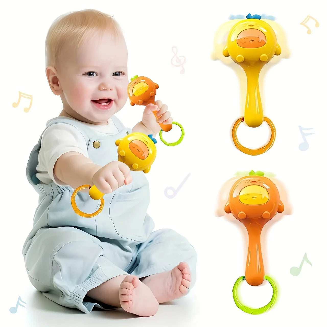 Baby Sensory Toys Rattles Multicolor Tactile Stimulation Motor Skills