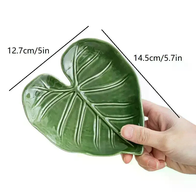 Ceramic Spatula Holder Kitchen Countertop Spoon Cute Leaf Design Zpaxo