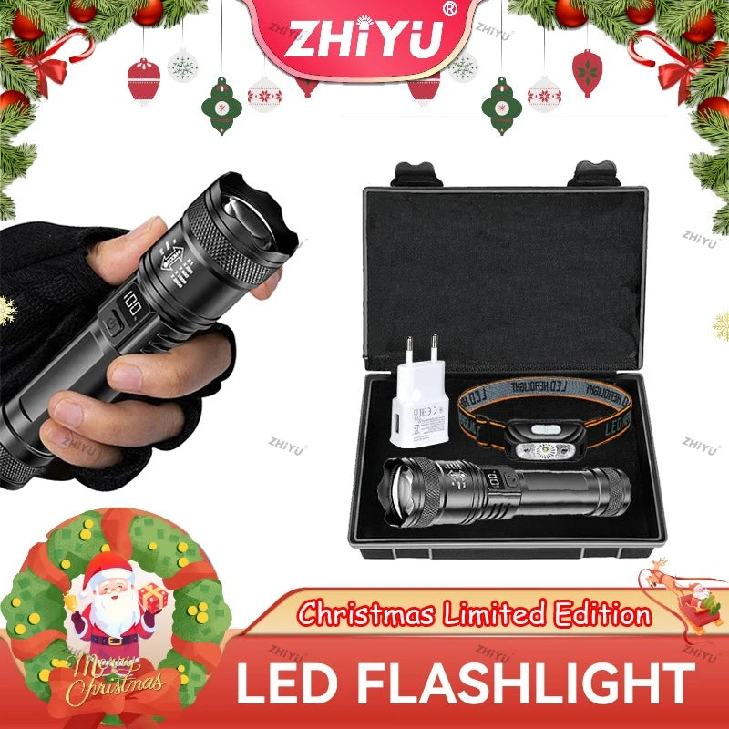 2000LM USB-C Rechargeable Tactical Flashlight – IP67 LED Torch
