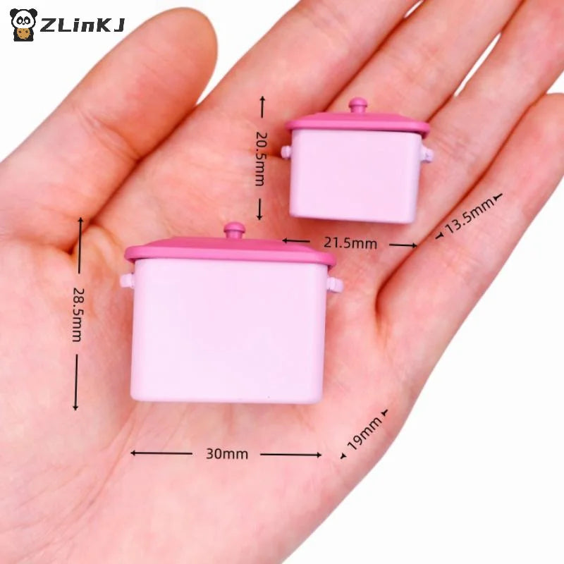 Dollhouse Mini Cake Bread Storage Box Model Simulation Kitchen Decor Zpaxo