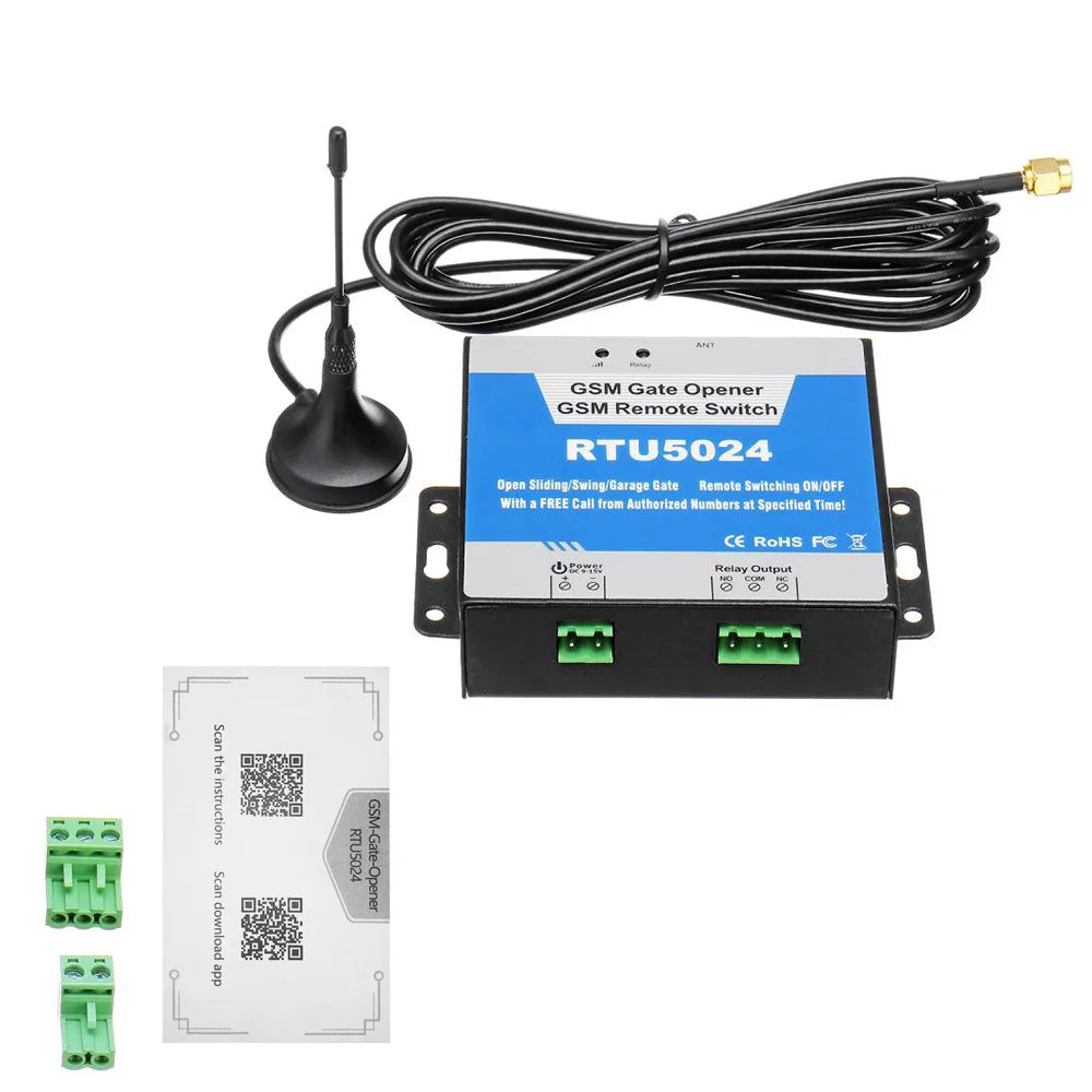 Gate Opener Kit GSM Door Gate Opener Remote On/Off Switch Free Call SMS Command Support 850/900/1800/1900MHz Zpaxo