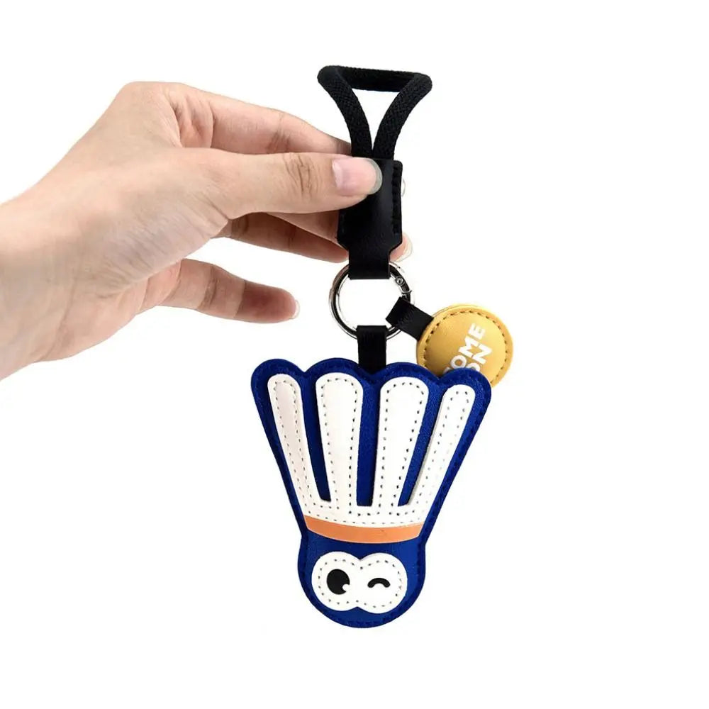 Anti-lost Table Tennis Leather Pendant Hand-sewn Badminton Cartoon Keychain Simple Wrist Strap Racket Pendants Zpaxo